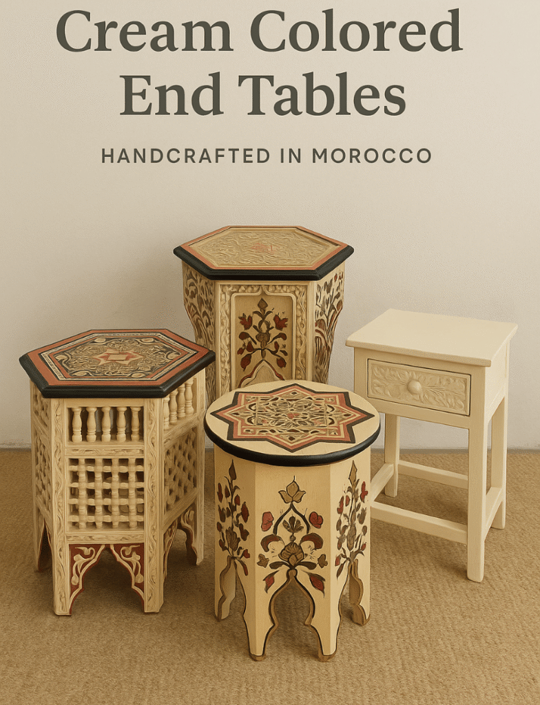 Cream Colored End Tables: 5 Moroccan Picks to Style Your Space with Soft Elegance
