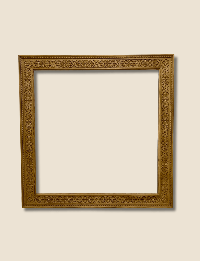 Unique Moroccan Wood Frame / Carved Mirror - Natural Cedar 6 wood frame Hand-carved Moroccan Wood Frame made from cedar wood.