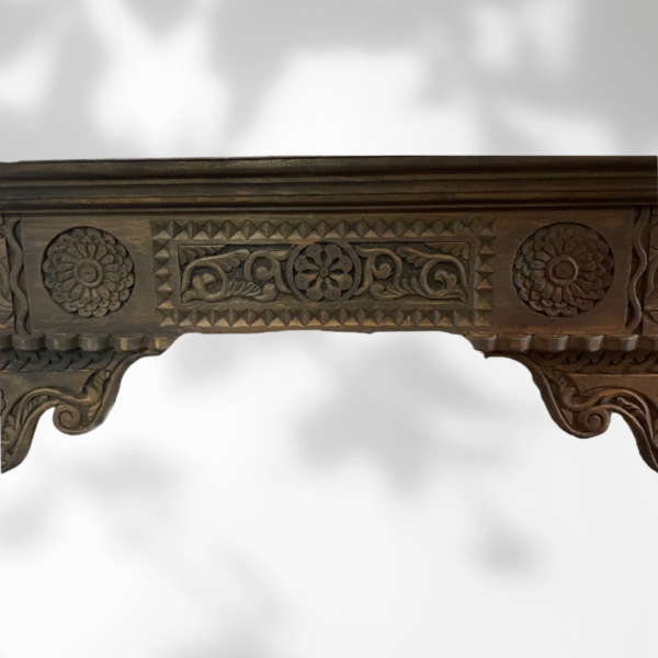 Carved Moroccan Table Console - Dark Brown. 4 Moroccan Table console Carved Moroccan Table Console - Dark Brown.