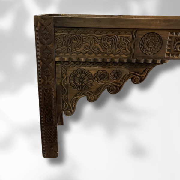 Carved Moroccan Table Console - Dark Brown. 6 Moroccan Table console Carved Moroccan Table Console - Dark Brown.
