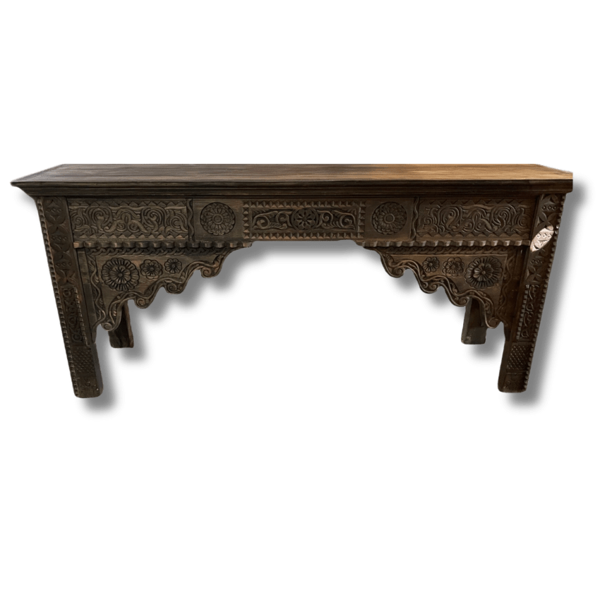 Carved Moroccan Table Console - Dark Brown. 10 Moroccan Table console 16