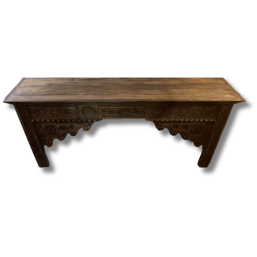 Carved Moroccan Table Console - Dark Brown. 11 Moroccan Table console 17