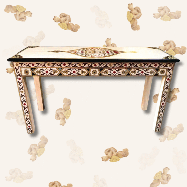 Painted Moroccan Table console - Beige. 2 narrow console table Painted Moroccan Table console - Beige.