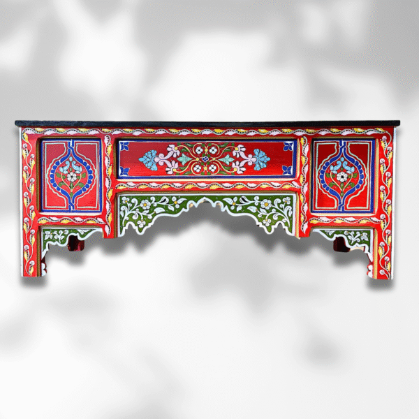 Painted Moroccan Table console - Red. 4 Painted console table Painted Moroccan Table console - Red.