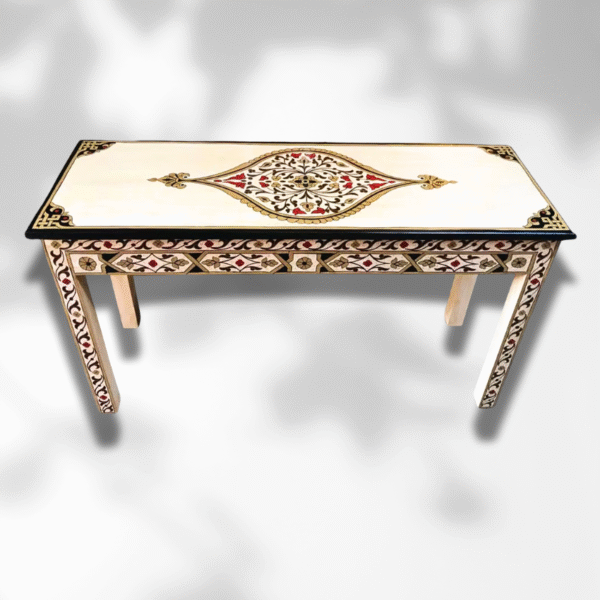 Painted Moroccan Table console - Beige. 1 narrow console table Painted Moroccan Table console - Beige.