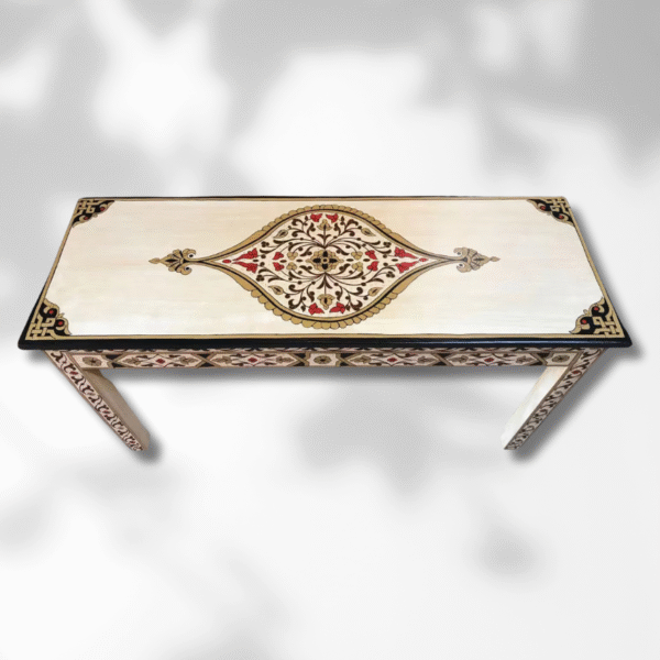Painted Moroccan Table console - Beige. 3 narrow console table Painted Moroccan Table console - Beige.