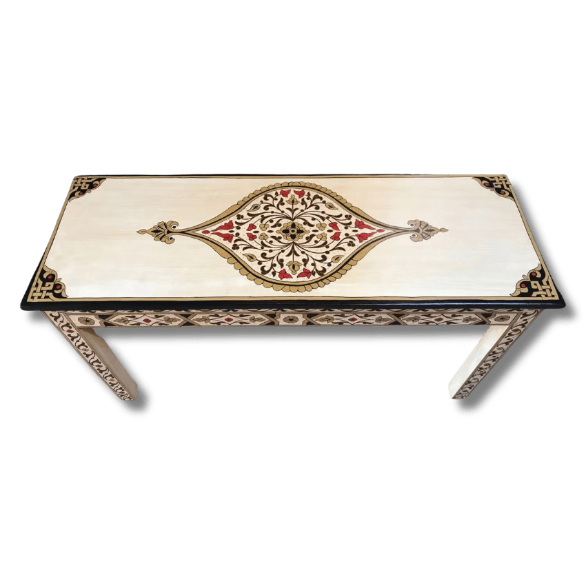 Painted Moroccan Table console - Beige. 9 narrow console table 22