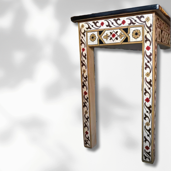 Painted Moroccan Table console - Beige. 4 narrow console table Painted Moroccan Table console - Beige.