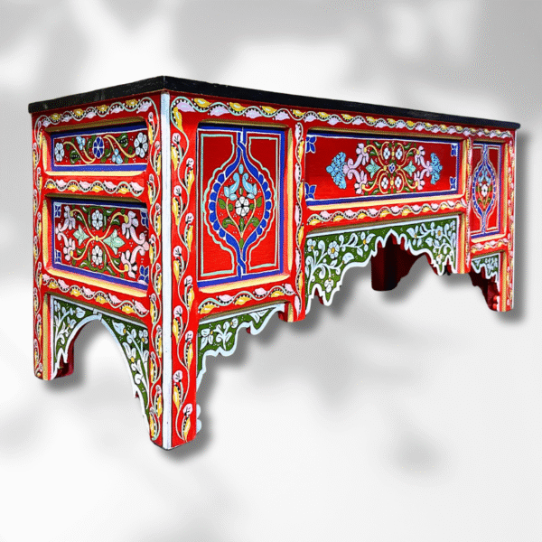 Painted Moroccan Table console - Red. 5 Painted console table Painted Moroccan Table console - Red.