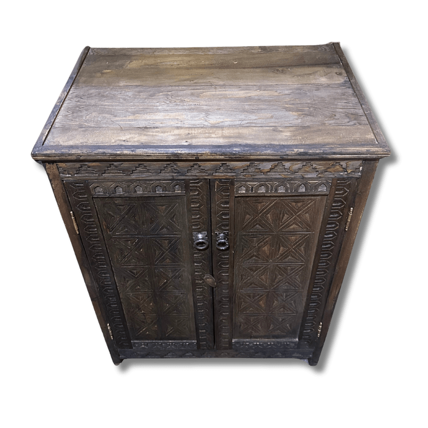 Moroccan Carved Entryway Storage Cabinet - Brown 10 entryway cabinet 32