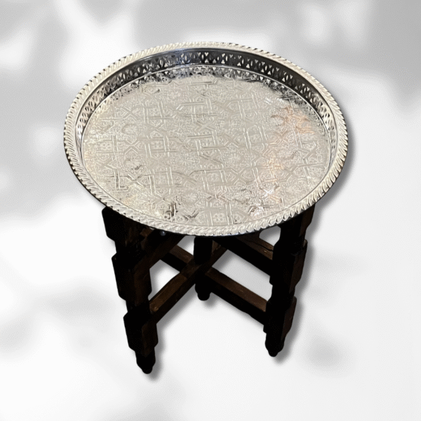 Moroccan Folding Tea Table / Brass Tray Table 6 folding tea table Moroccan Folding Tea Table / Brass Tray Table