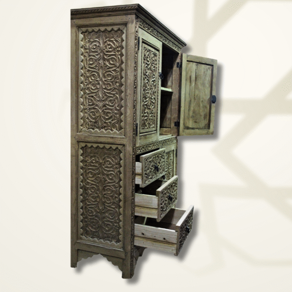 Luxurious Moroccan Carved Bedroom Dresser - Natural 4 bedroom dresser Luxurious Moroccan Carved Bedroom Dresser - Natural