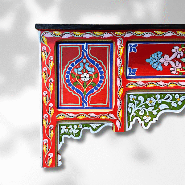 Painted Moroccan Table console - Red. 6 Painted console table Painted Moroccan Table console - Red.
