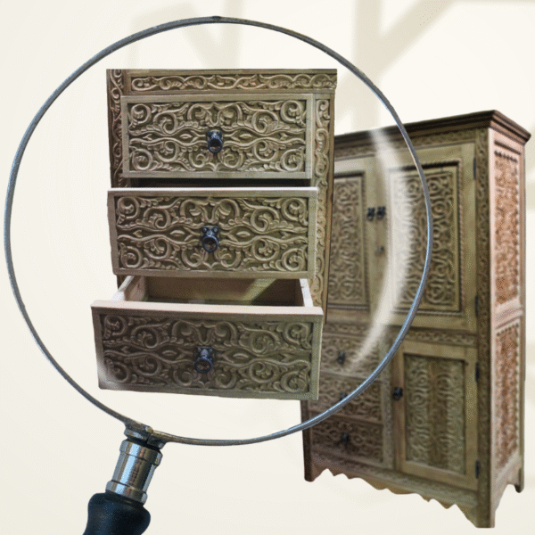 Luxurious Moroccan Carved Bedroom Dresser - Natural 3 bedroom dresser Luxurious Moroccan Carved Bedroom Dresser - Natural