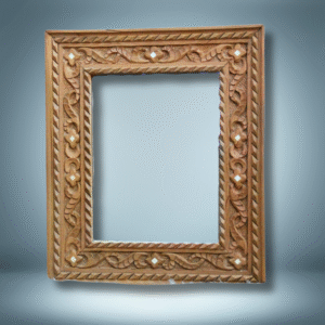 Unique Bone Inlay Mirror / Wood Frame - Natural Cedar