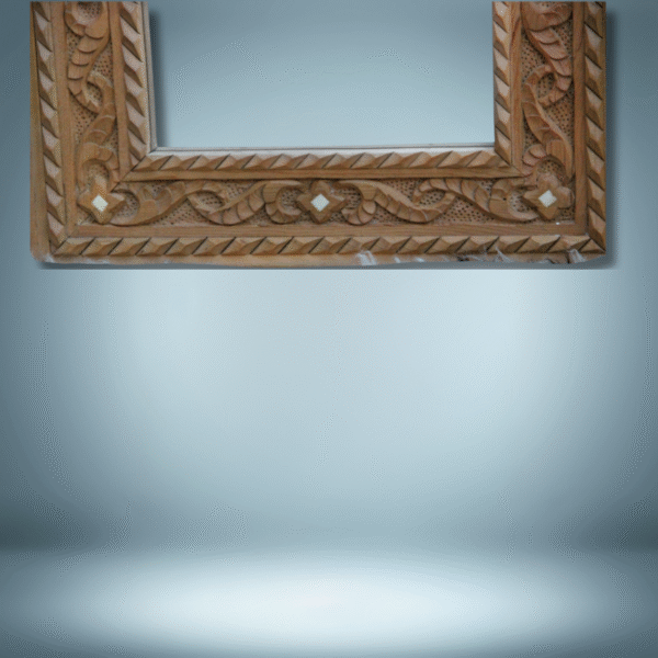Unique Bone Inlay Mirror / Wood Frame - Natural Cedar 3 bone inlay mirror Unique Bone Inlay Mirror / Wood Frame - Natural Cedar