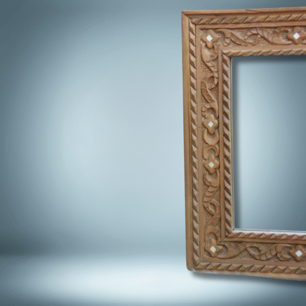 Unique Bone Inlay Mirror / Wood Frame - Natural Cedar 4 bone inlay mirror Unique Bone Inlay Mirror / Wood Frame - Natural Cedar