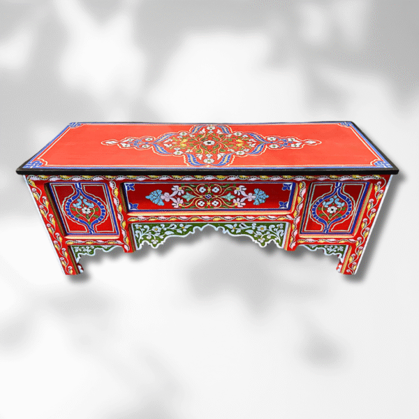 Painted Moroccan Table console - Red. 1 Painted console table Painted Moroccan Table console - Red.