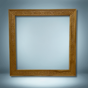 Unique Moroccan Wood Frame / Carved Mirror - Natural Cedar