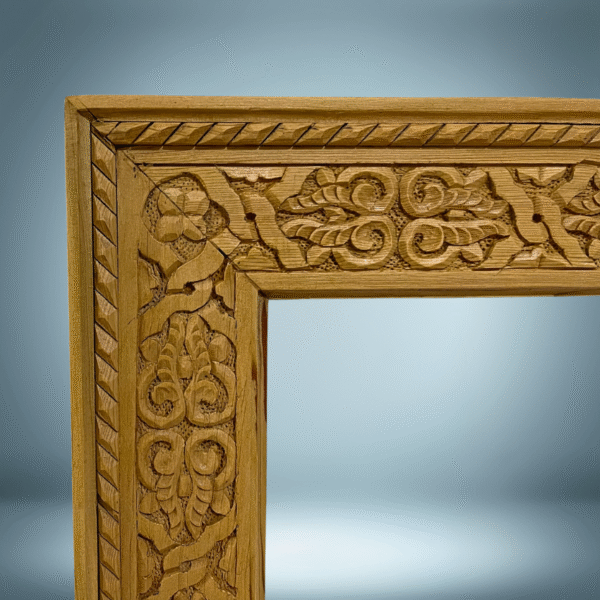 Unique Moroccan Wood Frame / Carved Mirror - Natural Cedar 3 wood frame Unique Moroccan Wood Frame / Carved Mirror - Natural Cedar