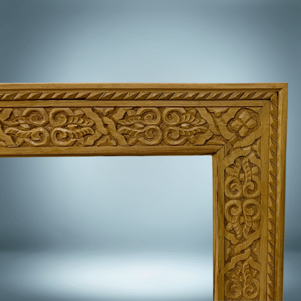 Unique Moroccan Wood Frame / Carved Mirror - Natural Cedar 5 wood frame Unique Moroccan Wood Frame / Carved Mirror - Natural Cedar
