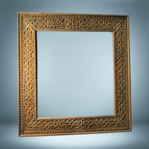 Unique Wood Picture Frame / Carved Mirror - Natural Cedar