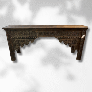 Carved Moroccan Table Console - Dark Brown.