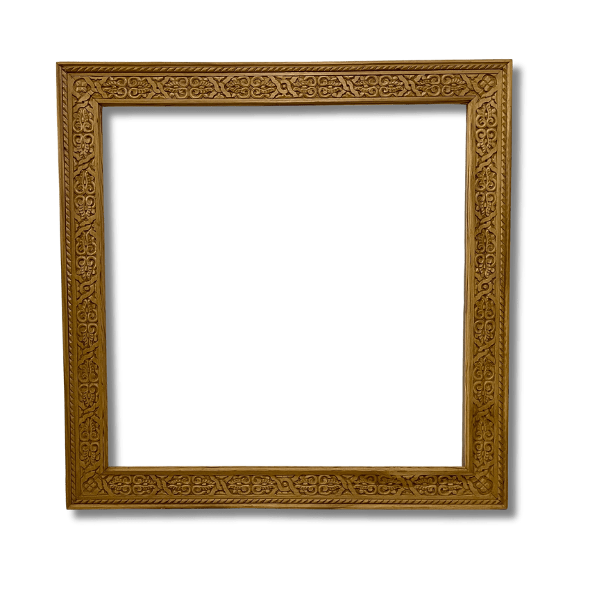 Unique Moroccan Wood Frame / Carved Mirror - Natural Cedar 9 wood frame Hand-carved Moroccan Wood Frame made from cedar with geometric and floral detailing