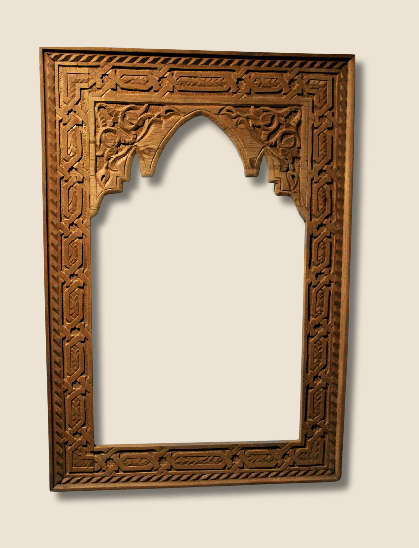 Moroccan Arch Mirror / Wood Frame - Natural Cedar 6 arch mirror Handcrafted Moroccan Arch Mirror with solid wood frame and traditional design