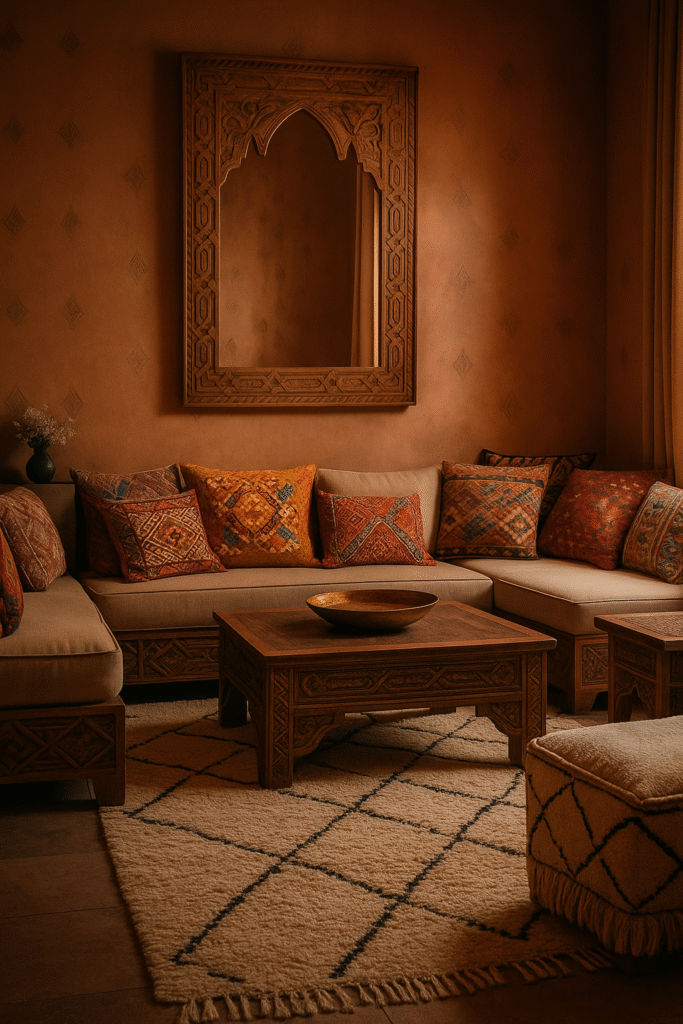 How to Choose the Perfect Wall Mirror for Your Space 19 Wall Mirror Moroccan Arch Mirrosr in a Living Room Interior Setting