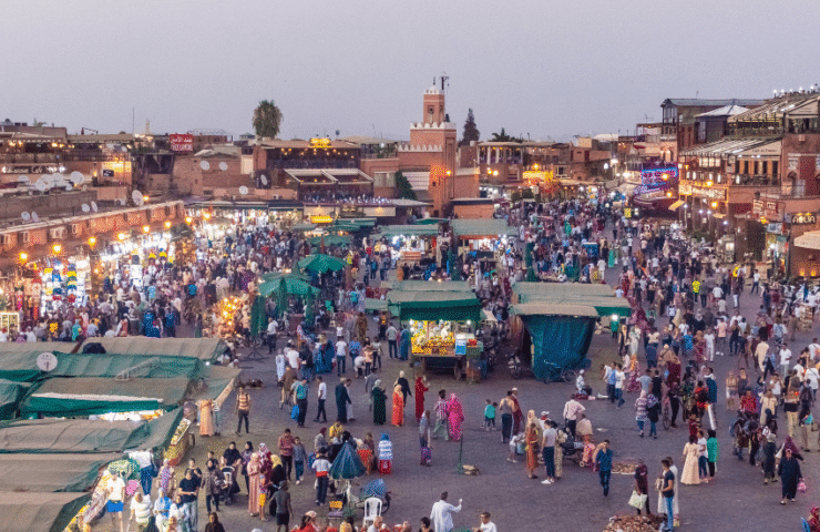 Entrance of Marrakesh Medina where Moroccan bazaars are located