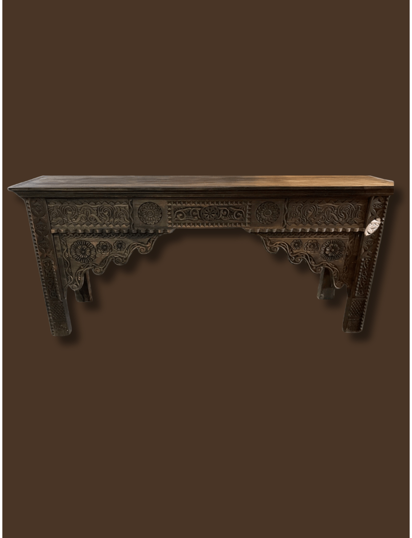 Carved Moroccan Table Console - Dark Brown. 8 Moroccan Table console Luxurious Moroccan Table Console