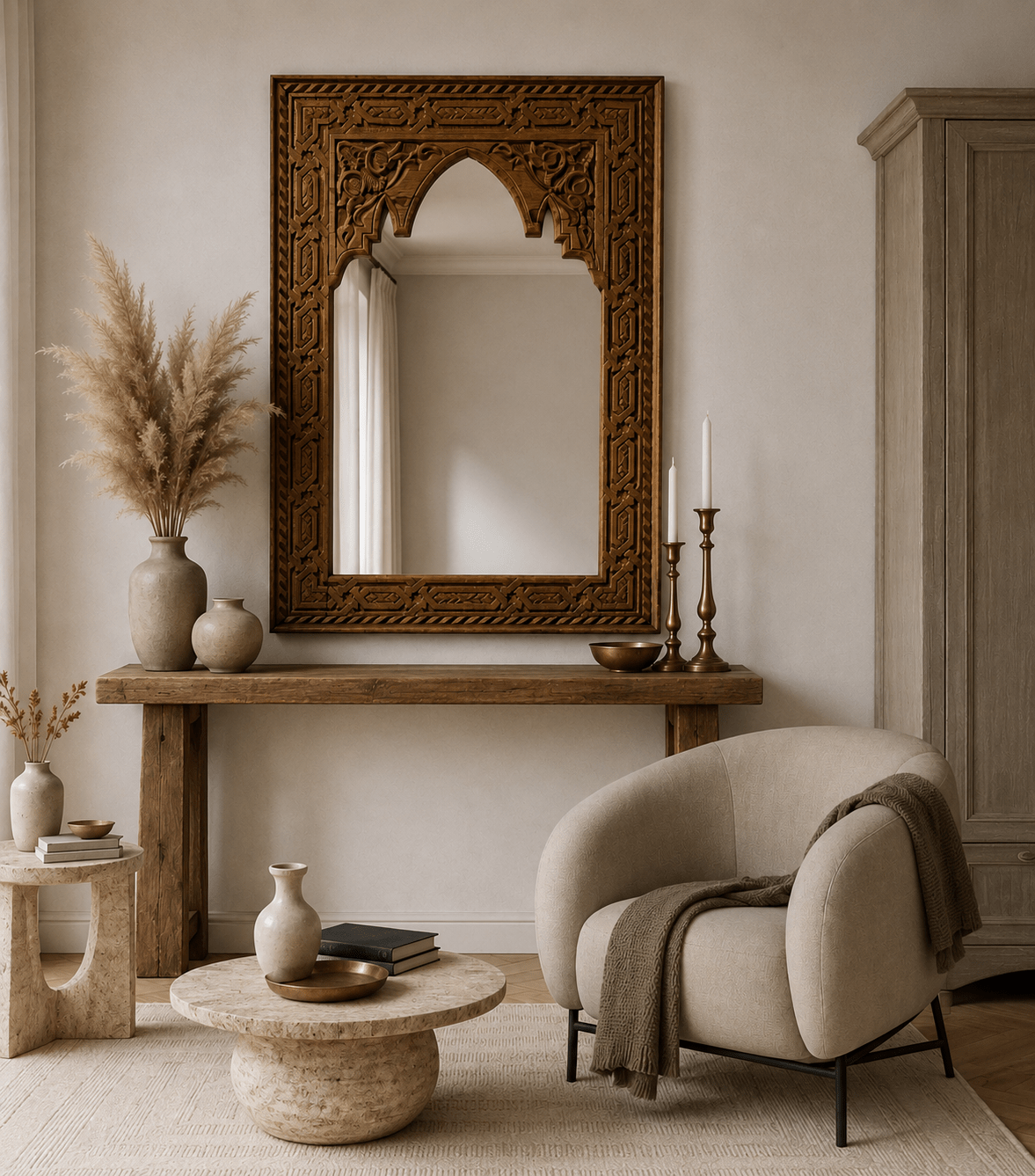 Moroccan Arch Mirror / Wood Frame – Natural Cedar - mobile 12 ChatGPT Image Jul 15 2026 10 39 07 PM