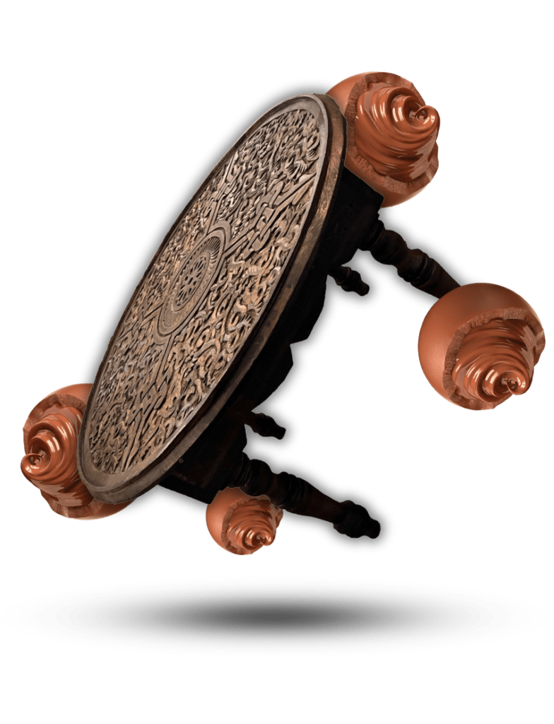 Moroccan Carved Table /Floral motif/ Andalusian style. 13 hand carved round coffee table 32