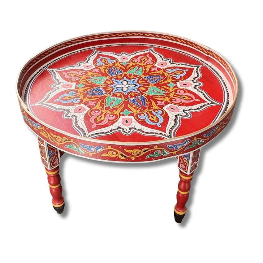 Mandala Table/ Moroccan Painted Mida Table With Rim and Legs/ Andalusian style. 10 Mandala Table 2