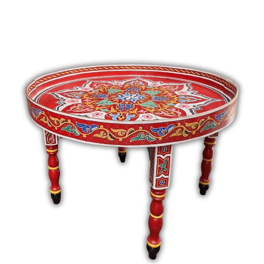 Mandala Table/ Moroccan Painted Mida Table With Rim and Legs/ Andalusian style. 9 Mandala Table mandala table