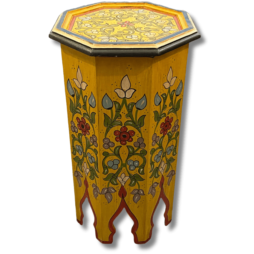 Painted Moroccan Octagon End Table/ Andalusian Style. 10 colorful end table Colorful End Table - Boutabaa Crafts